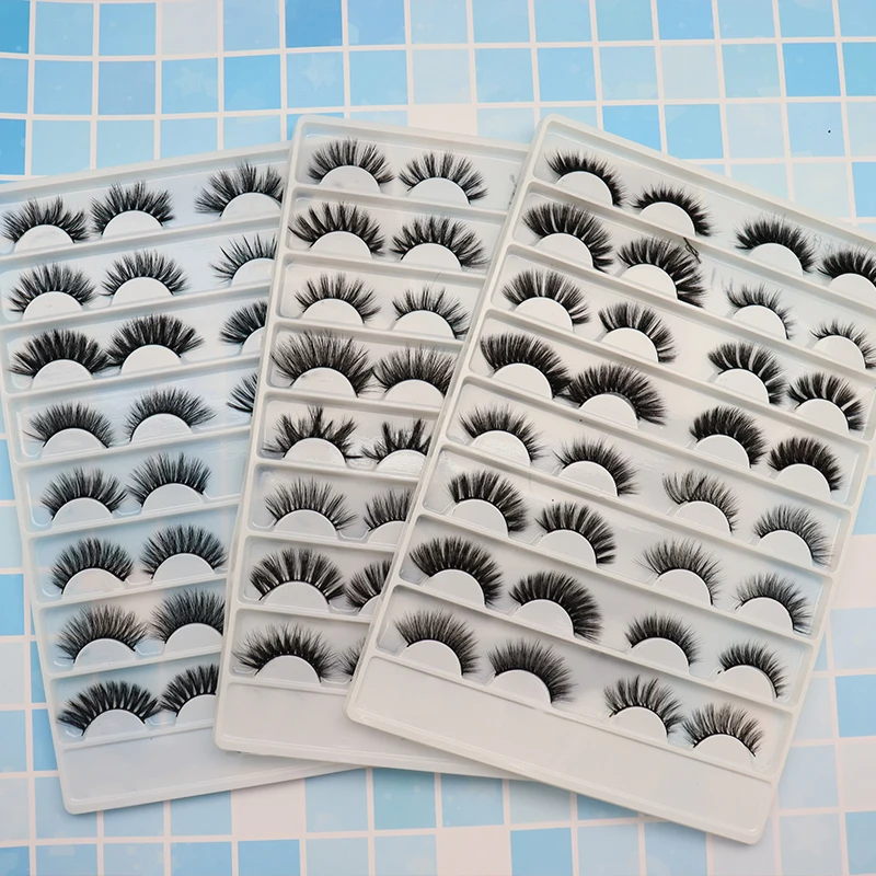 

wholesale lash makeup product synthetic fiber hair eyelashes with packaging suit, Black color