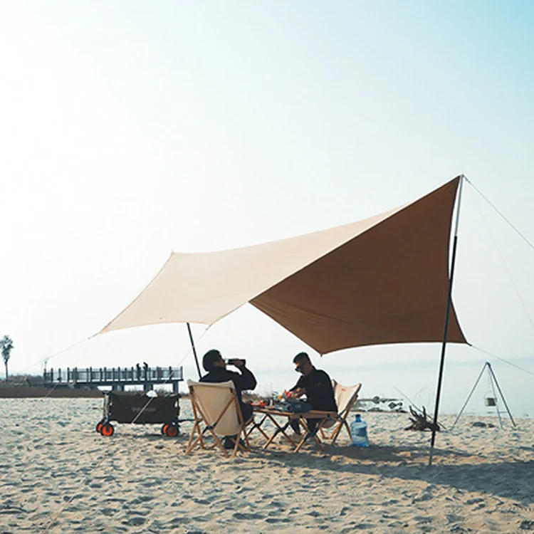 

210g per sqm poly-cotton canvas outdoor patio sun shelter shade tent for travel 25mm steel pole, Customized colors