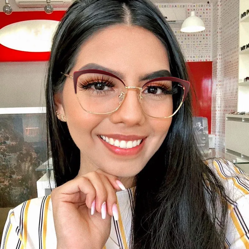 

K32960 2020 Fashionable Metal Optical Eyewear for Women Clear Lens Glasses