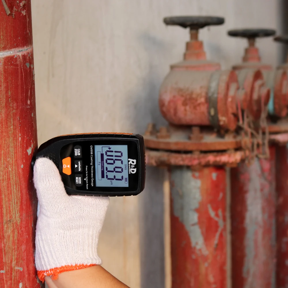 
GM998 coating thickness gauge car paint tester 0-1500um Fe & NFe probe high quality LCD with Backlight display film meter 