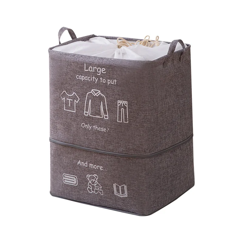 

Laundry Bag Basket Collapsable Laundry Basket Storage Bags Washing Cloth Oval Large Capacity Cheap Square Foldable Fabric Oxford, Gray