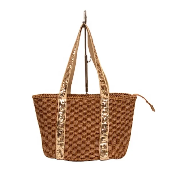 

Women shopping summer bags ; straw beach bags; paper eco-bag 2022