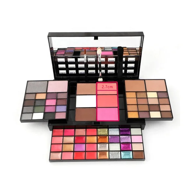 

High Quality Glitter Shimmer Rainbow 74 Colors Multi Colored Makeup Eyeshadow Palette, 74 color