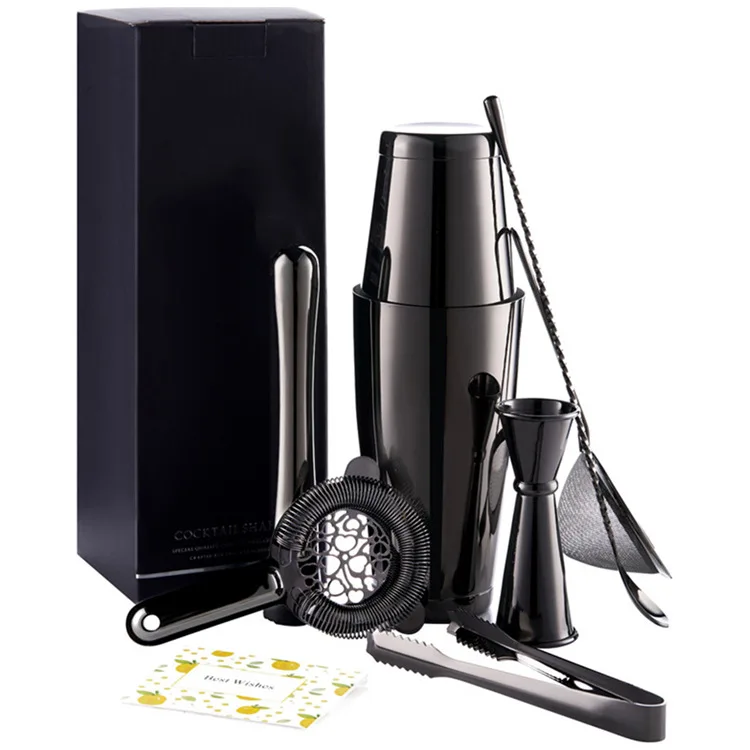 

Black Copper Bronze Color 7-Piece Stainless Steel Bartender Kit Cocktail Shaker Set Stainless Steel Bar Tools