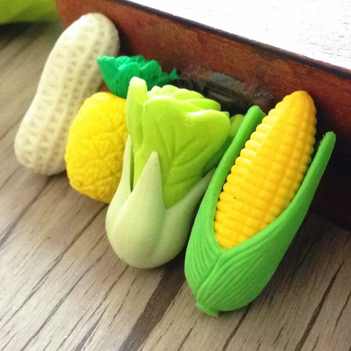 

Fresh Vegetable fruit design Nontoxic eraser Kawaii Students gift prize Children Learning Toys office school supplies