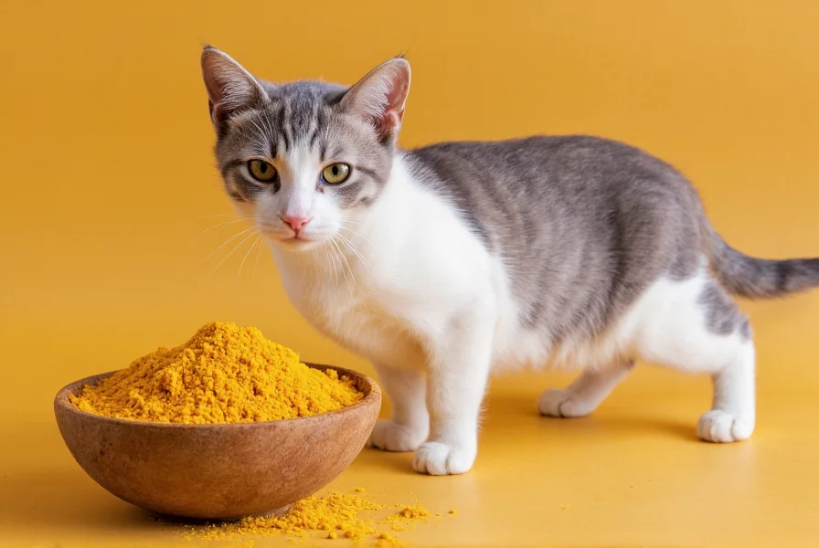 Properly measured turmeric dosage for cats with measuring spoon
