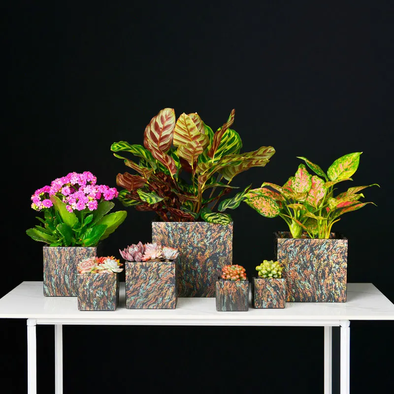 

New In 2021 Indoor Geometric Design Cement Small Matte Mini Flower Pot