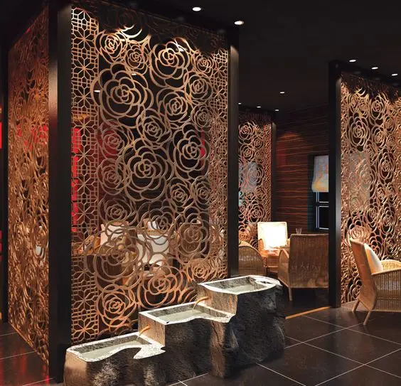

Gold hotel restaurant home use stainless steel room divider metal screen, Silver/ gold/ rose gold/ k gold/ green bronze/ red bronze