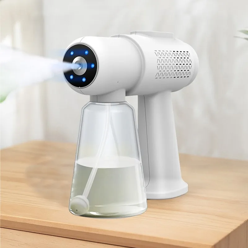 

New design alcohol sterilizer in stock mist sprayer nano spary gun for family health, White/gray