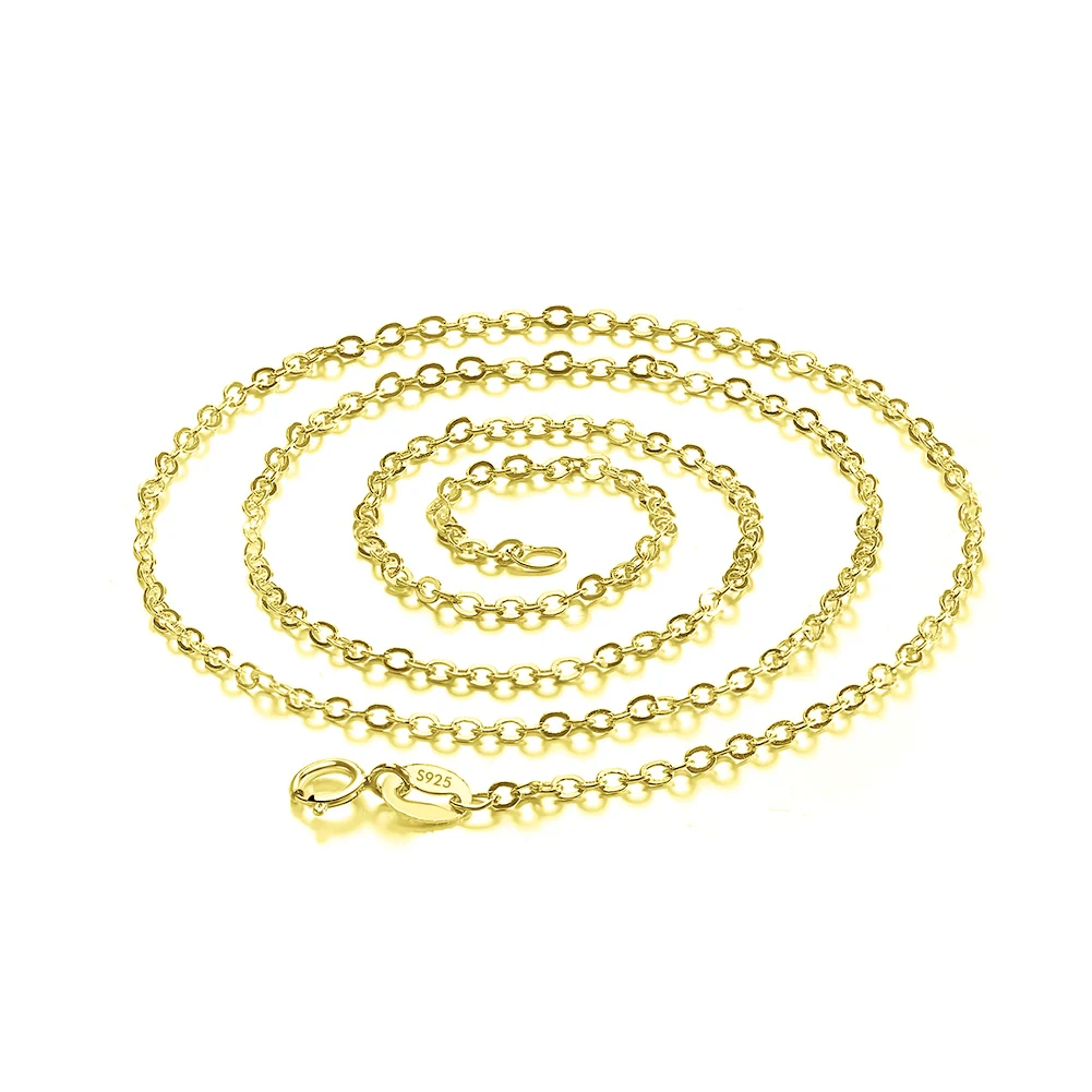 rinntin 真正的 925 银金链,法令》 18k 镀金项链饰品