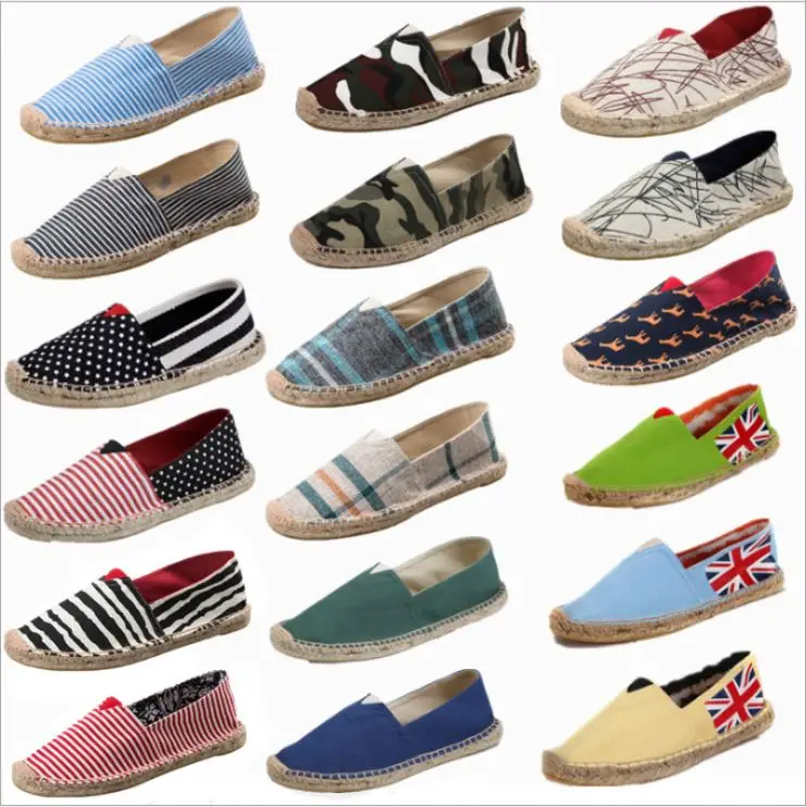 

Casual shoes fashion fisherman footwear linen jute sole lazy loafers handmade espadrilles men's casual shoes, 30 colors