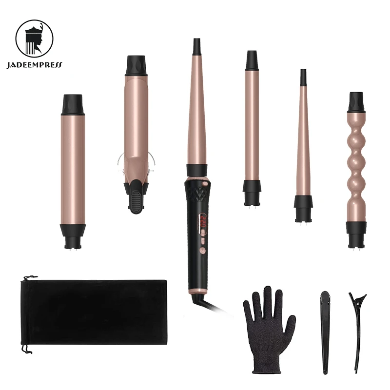 

Professional Replaceable Multi Hair Styler Iron Curl Crimp Straight 6 In 1 Curling Iron Wand