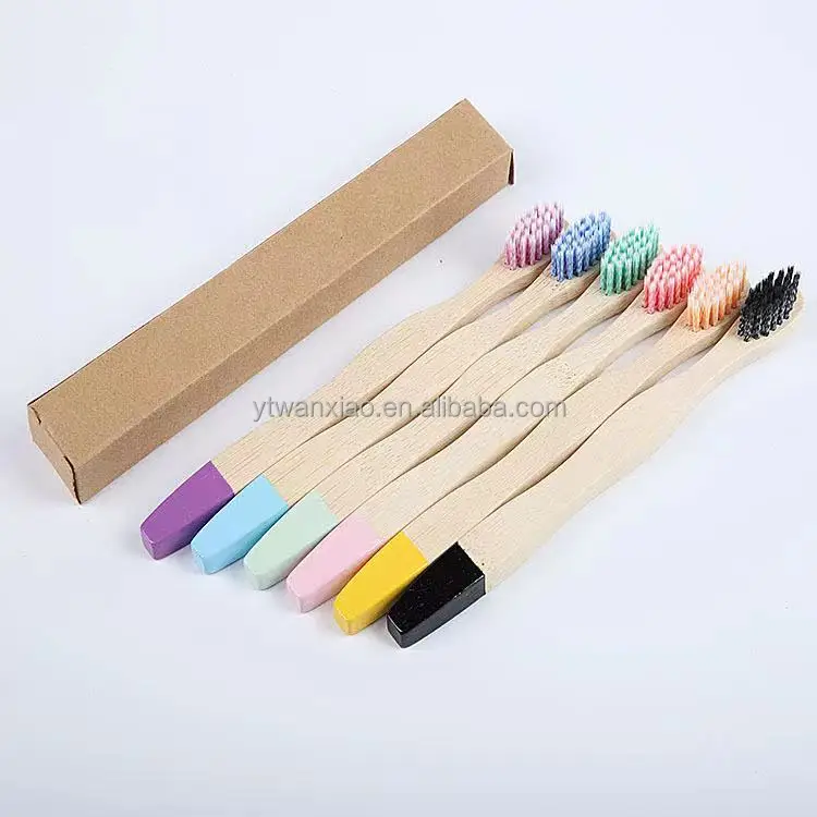 

biodegradable bogo natural tooth brush bamboo wooden handle, Customized color