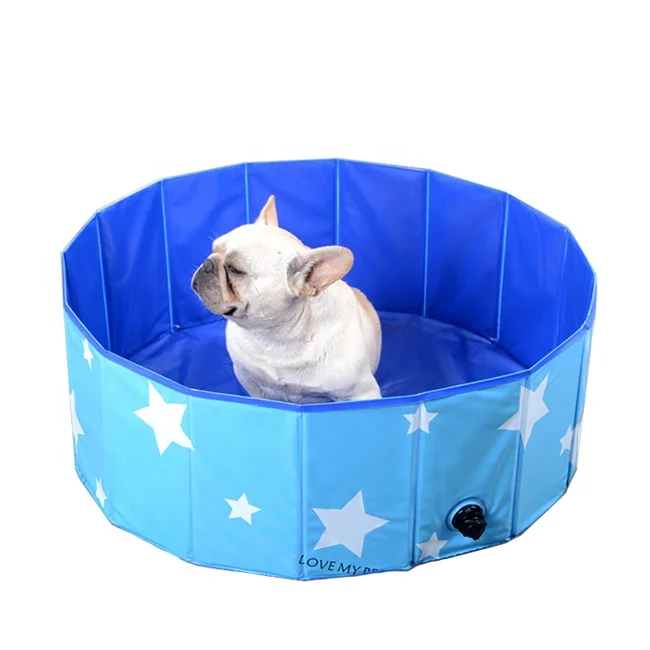 

Wholesale folding dog bath tub swimming pool outdoor pvc portable pet dog pool, Blue, pink