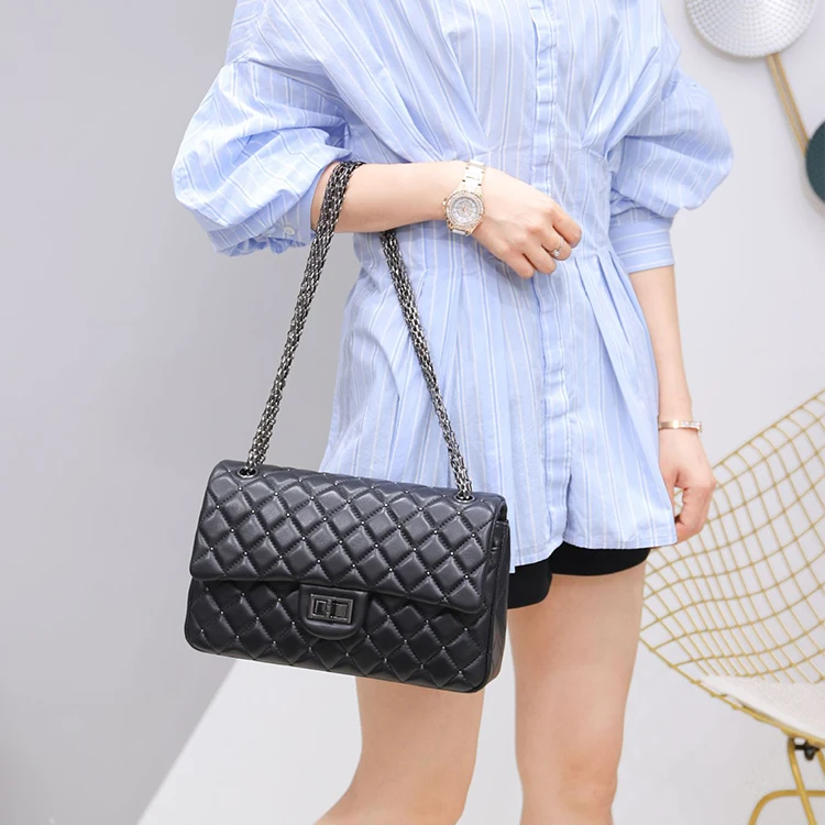 

EMGL040-3 Women fashionable rhomboid sheepskin shoulder crossbody purses custom high quality chain ladies bags handbag