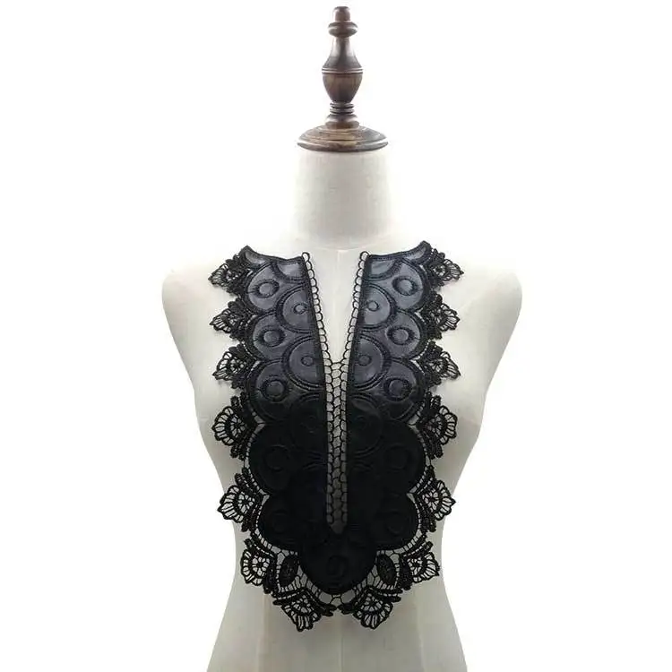 lace applique patches neckline Collar floral luxury leather polyester embroidery fake collar bridal wedding dress