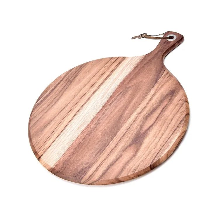 

acacia wood pizza peel serving cheese cutting board with handle Wooden Chopping Boards