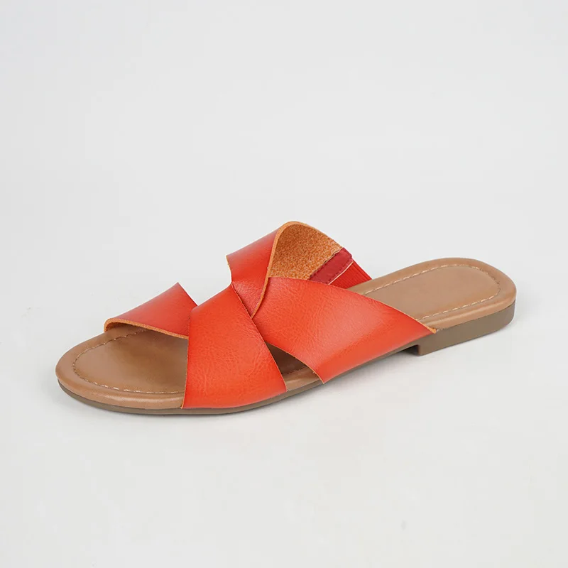 

Wholesale flat microfiber pu women sandals plus-size slippers non-slip wear holiday beach sandels shoes women, Customized color