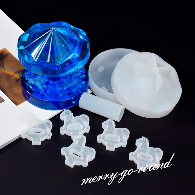 New DIY Crystal Dropping Glue Rotary Trojan Silicone Mold Mirror Decoration Pendant Pendant Mold