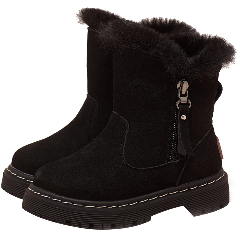 

New winter children 's shoes rubber belt zipper style children' s Plush long boots, Customized