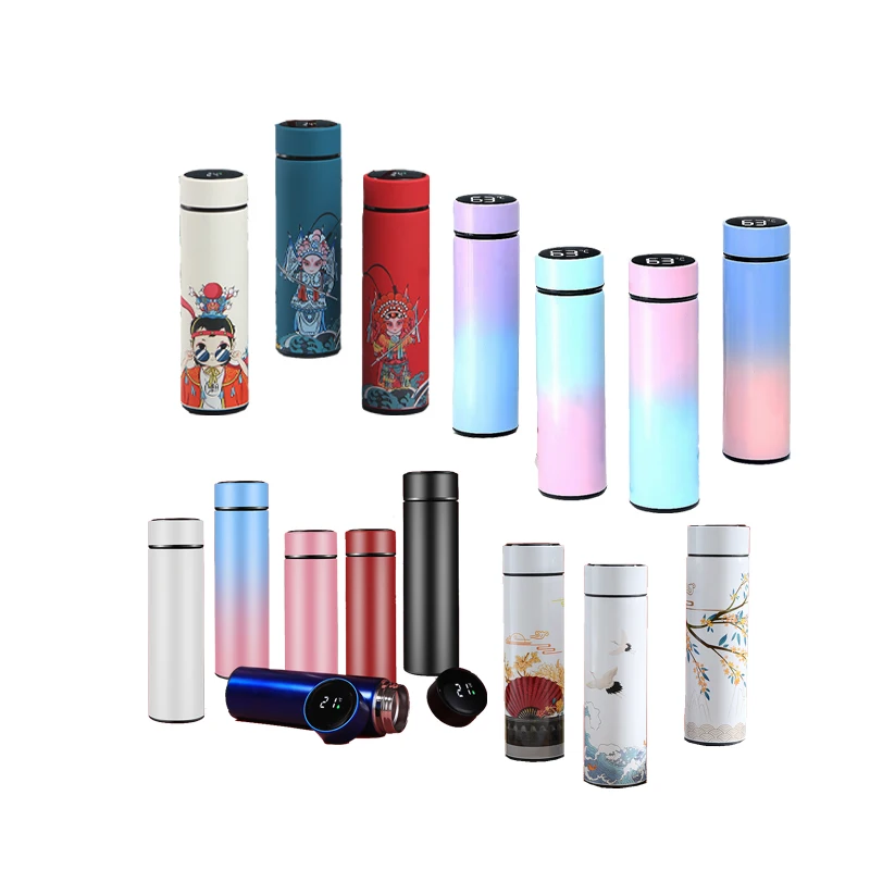 

Custom Water bottle led digital temperature display stainless steel 150ml 250ml 350ml 500ml insulation smart thermos cup termo