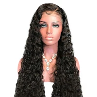 

Ainizi wholesale high temperature fast shipping 24 inches natural black afro wave synthetic lace front wig for black women