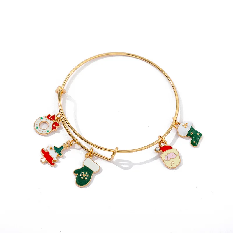 

Fashion Christmas Bangle Snowman Christmas Tree Bracelet Multi-element Christmas Gift Stretch Bracelets, Other
