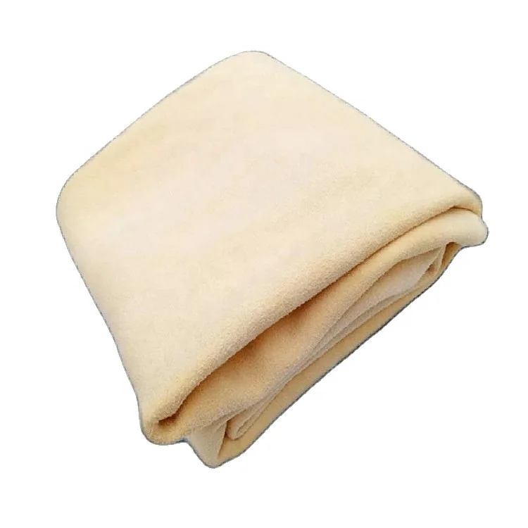 

Wholesale and retail factory sell microfiber chamois leather cloth car towel disposable towel, White,yellow