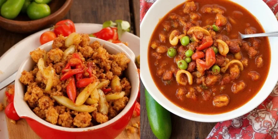 Spicy chilli bowl with jalapeños and herbs