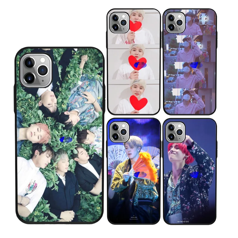 

Stylish BTS mobile phone case tpu for iPhone 11Pro Max 11 X XS XR XS MAX 8plus 8 7plus 7 6plus 6 5 5E case, Black