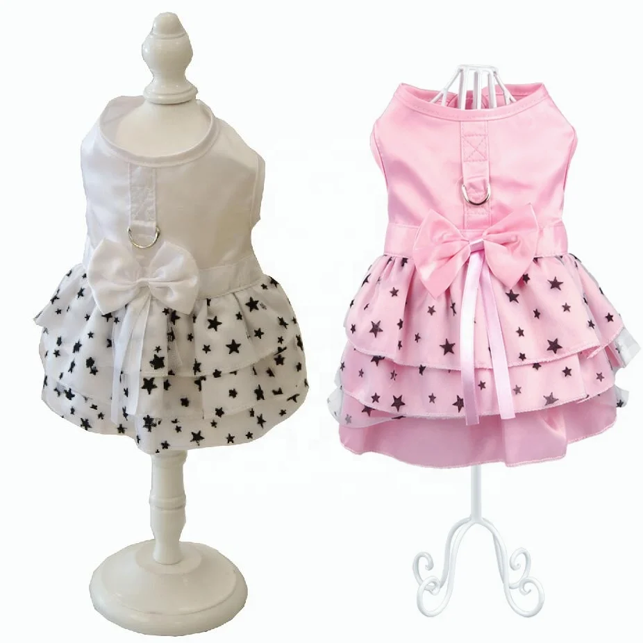 

Hot Selling Amazon Star Dress Bowknot Pet Clothing Summer Dog Dresses Harness