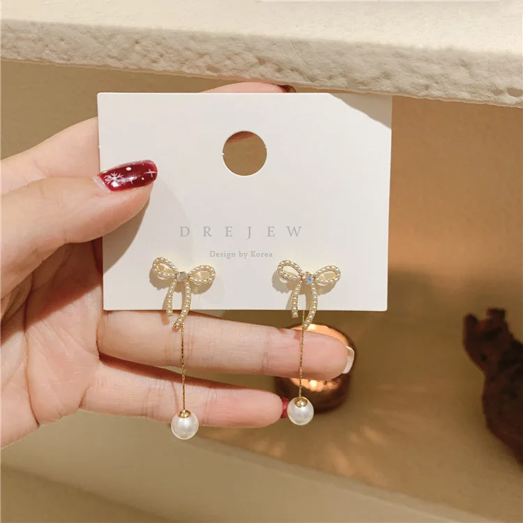 

2021 bowknot drop unique gold plated fashion earrings