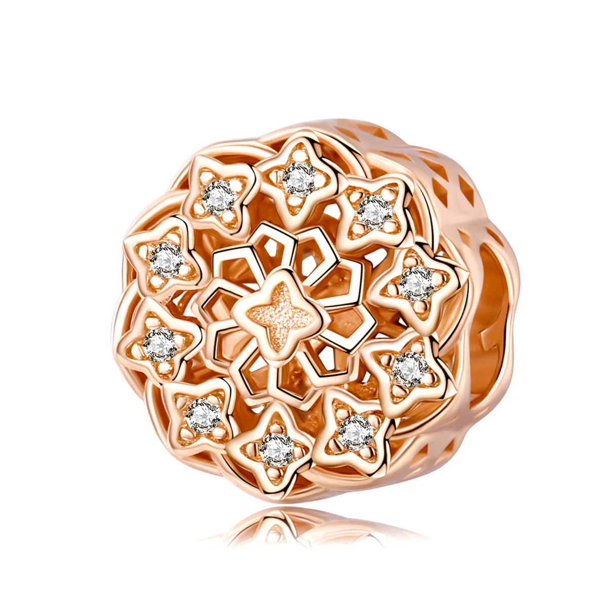 

Mysterious Mandala Flower Round Metal Beads for Women Jewelry Making 925 Sterling Silver Charm for Bracelet