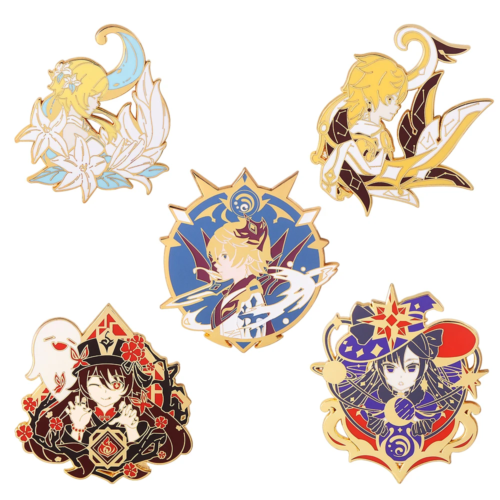 

Wholesale Anime Genshin Impact Hard Soft Enamel Metal Brooch Pins, Picture color