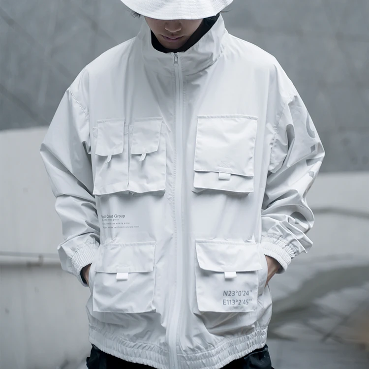 

In stock trendy solid color breathable women spring function offset print casual coats tech men waterproof bomber jacket, 2 colors