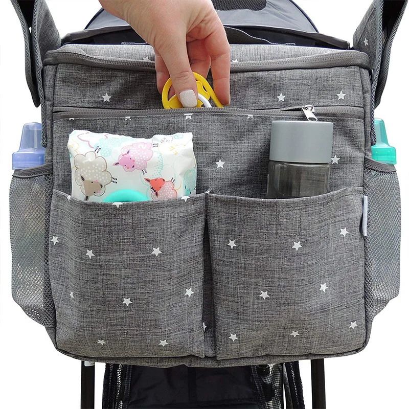 

New Baby Stroller Organizer Multi-function Hanging Bag for Mom Riding Bike Mommy Travel Bottle Diaper Handbag Crib Storage Bags