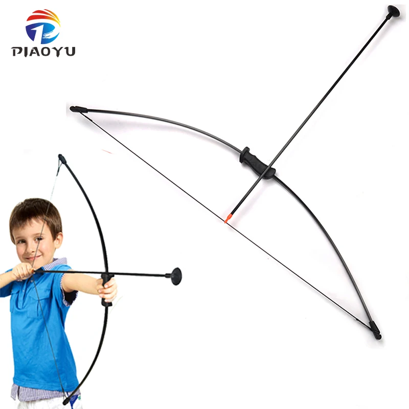 

Children's archery bow set is equipped with a chuck arrow and arm guards, a hunting toy bow for children training games