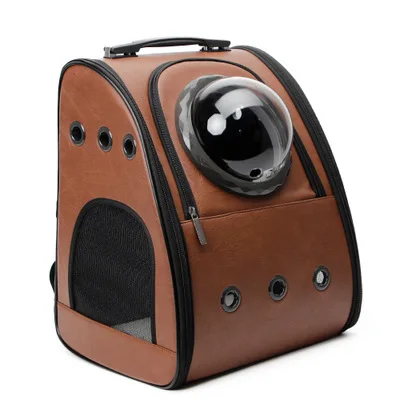 

Best sale pet carrier bag for cat dog PU Backpack Outdoor, Customized color