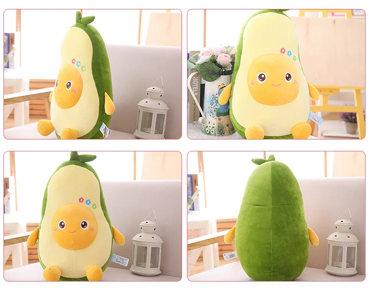 45厘米卡通鳄梨毛绒玩具软毛绒柔软枕头食品抱枕毛绒水果娃娃可爱的