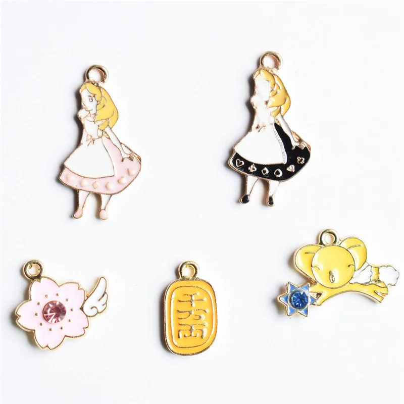 

New arrvial magic korean style alloy accessories bear dripping oil diy earrings princess charm pendant, Picture