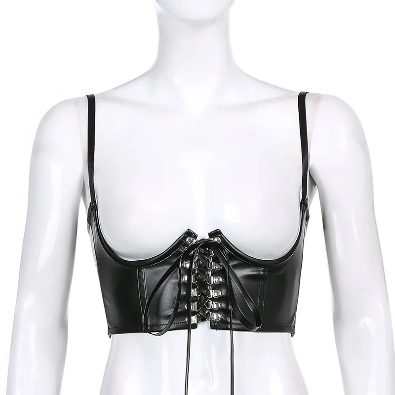 

Unique PU Leather Women's Shapers, Women Harness Waist Shapers, Black