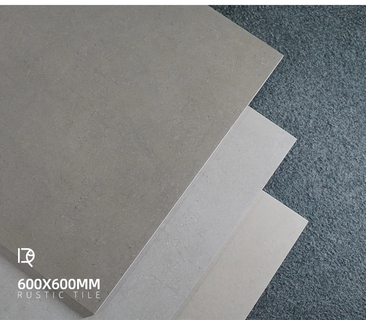living room floor tiles grey glazed flooring price 600x600mm Light gray non-slip Rustic porcelain tile