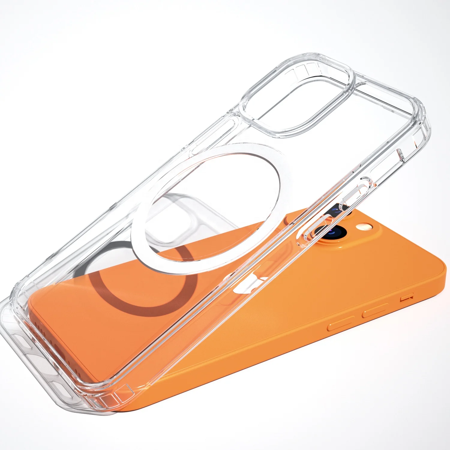 

hot sale phone case fast delivery factory price magnetic case for iphone 13 6.1, Transparent color