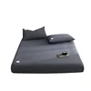 dark grey grid double fitted bed sheet queen cotton wholesale China