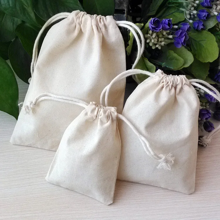 

Cotton Storage Package Bag Drawstring Bag Small Christmas Gift Draw String Pouch, Customized color