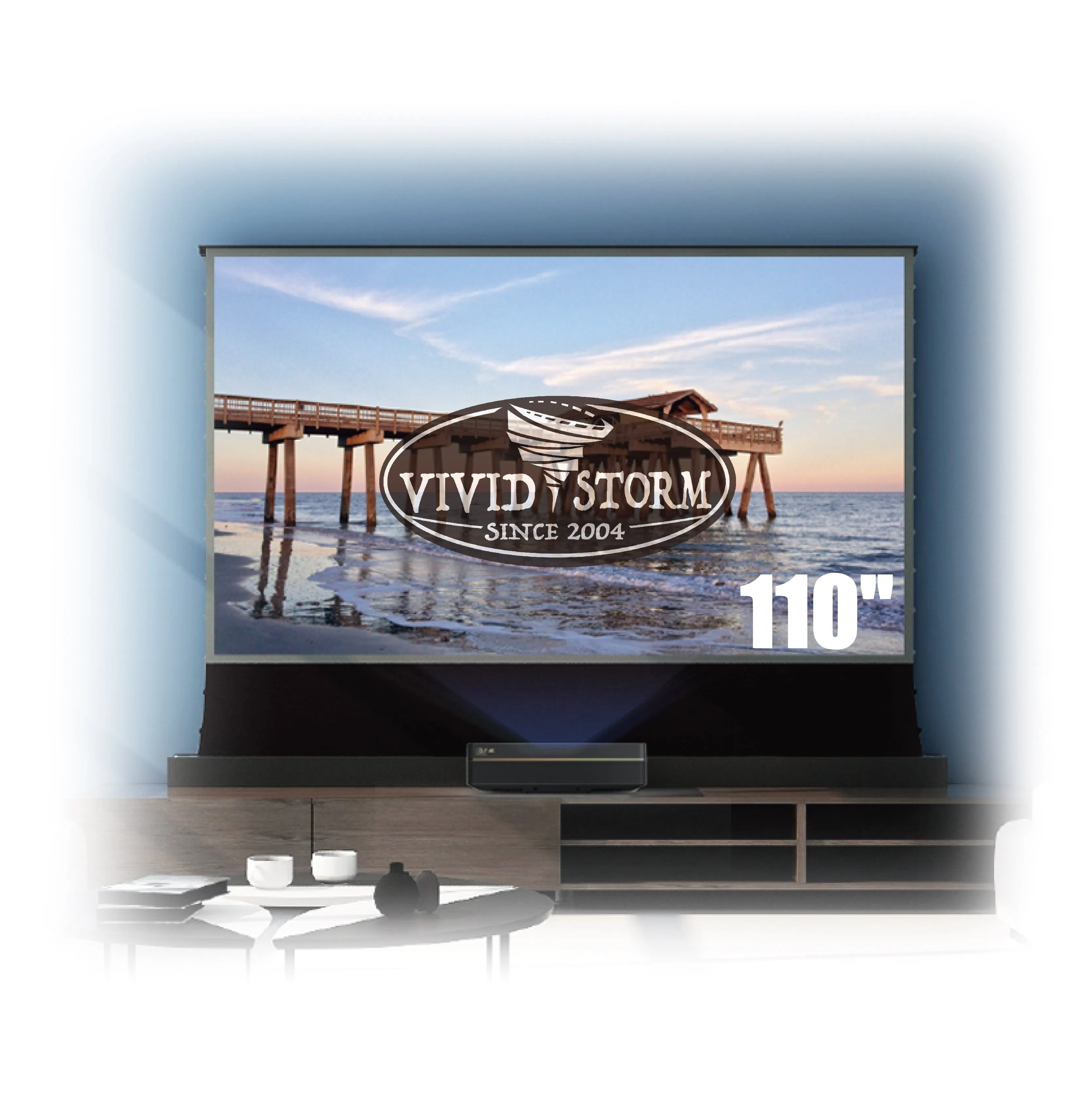 

VIVIDSTORM 2 set S PRO 110 inch UST ALR Laser Projector motorized Ultra short throw 8k HD movie screen projector display screen