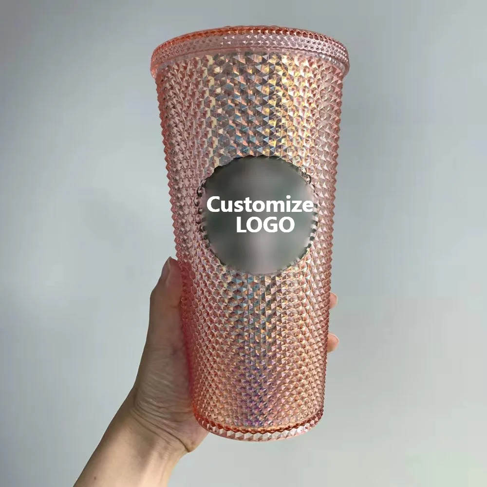 

Custom Logo BPA Free 24oz Double Wall Coffee Tumbler Wedding Tumbler With Paper Insert, Coral pink