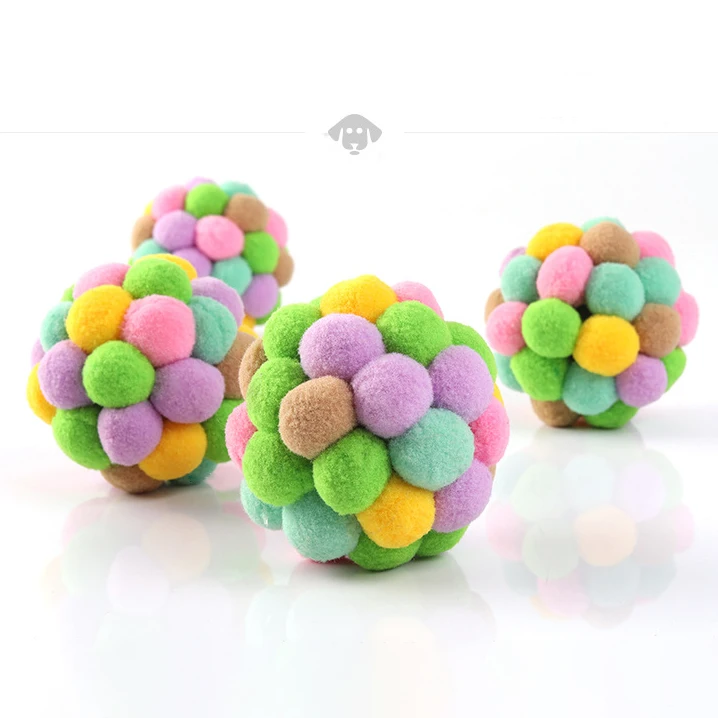 

Colorful Handmade Bell Bouncy Ball Pet Cat Toy Ball