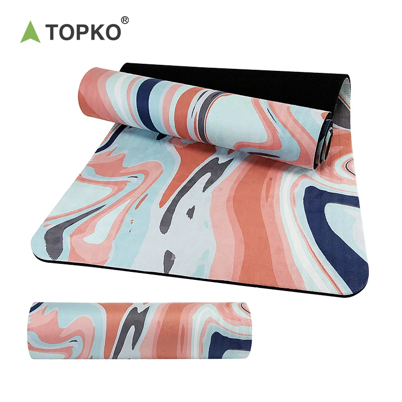 TOPKO  Suede Rubber Non-slip Yoga Mat Extra Thick Yoga Mat for Exercise