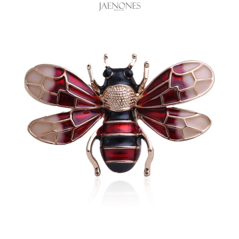 

JAENONES Wholesale Fashion Custom Luxury Color Enamel Insect Small Brooch Pin Cute Bee Brooch For Women